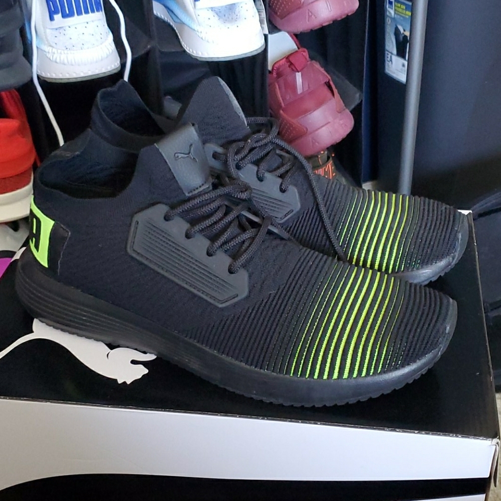 Black and Lime Green Puma